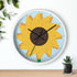 Sunflower Stitches Wall Clock